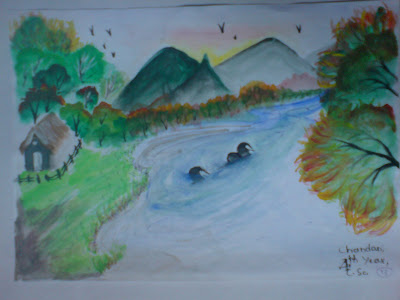 paintings of nature scenes. I left painting the scenes