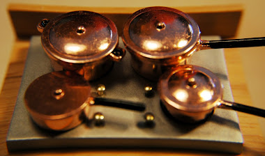 Miniature Golden Pots & Pans with Removable Lids $5.99 per set