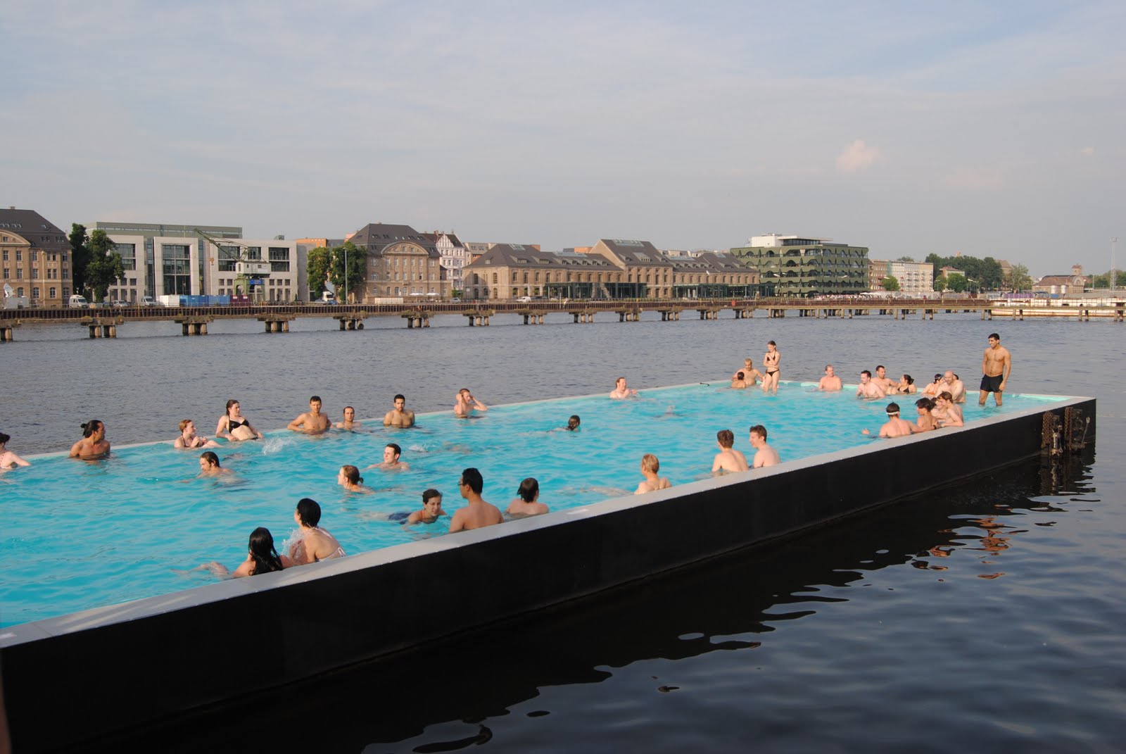 A floating public swimming pool in Berlin. r/pics