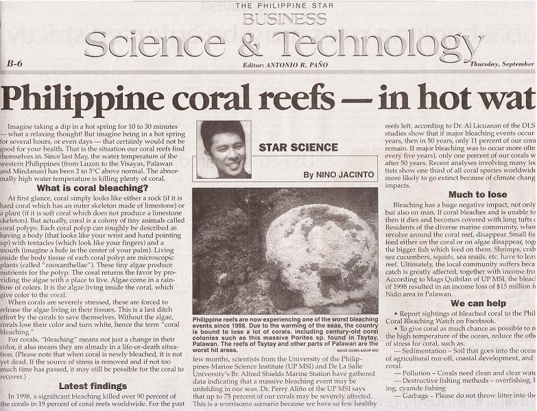 Philippine Native Forest Trees Philippine corals experiencing worst