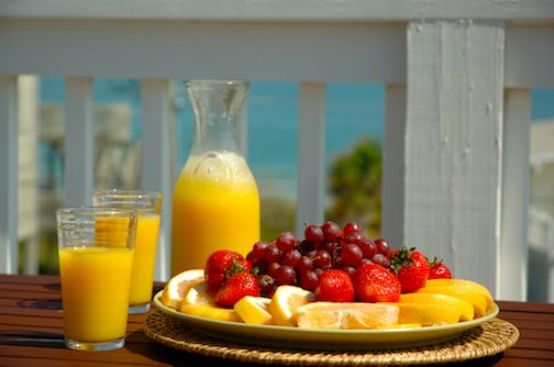 Breakfast on deck with Ocean views
