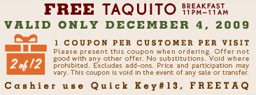 Dec. 4, 2009 - Whataburger Free Taquito