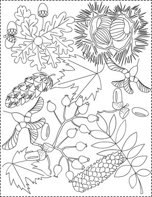 Autumn coloring pages | story words pics