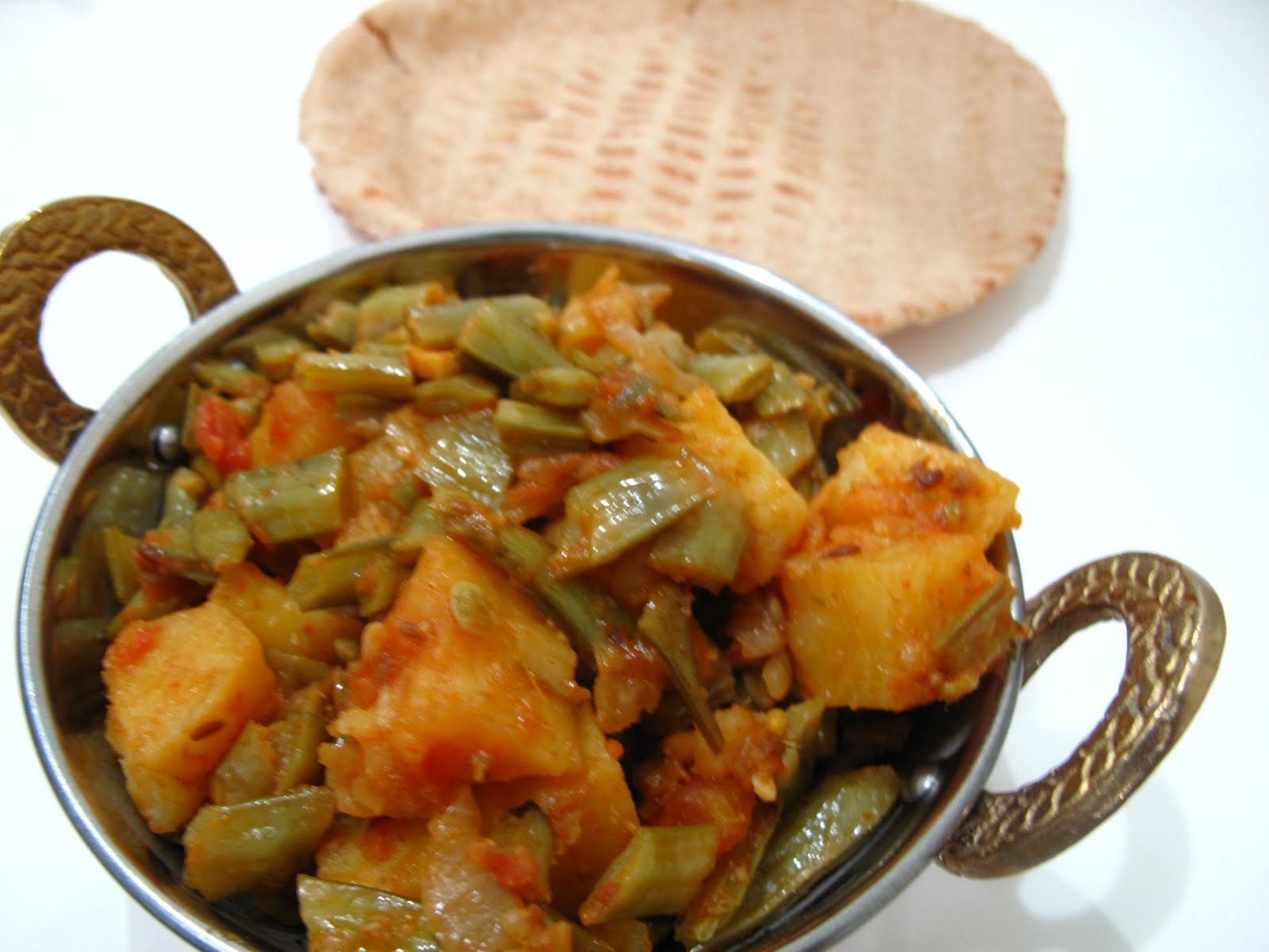 Gavarfali Ki Subji Cluster Beans cooked in spices and tomato gravy