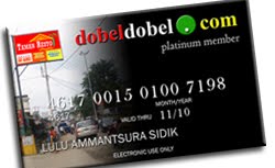 Dapatkan diskon besar dan pelayanan khusus dengan memiliki dobeldobel.com member card