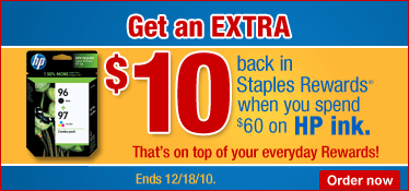 in Staples Rewards. Ink is