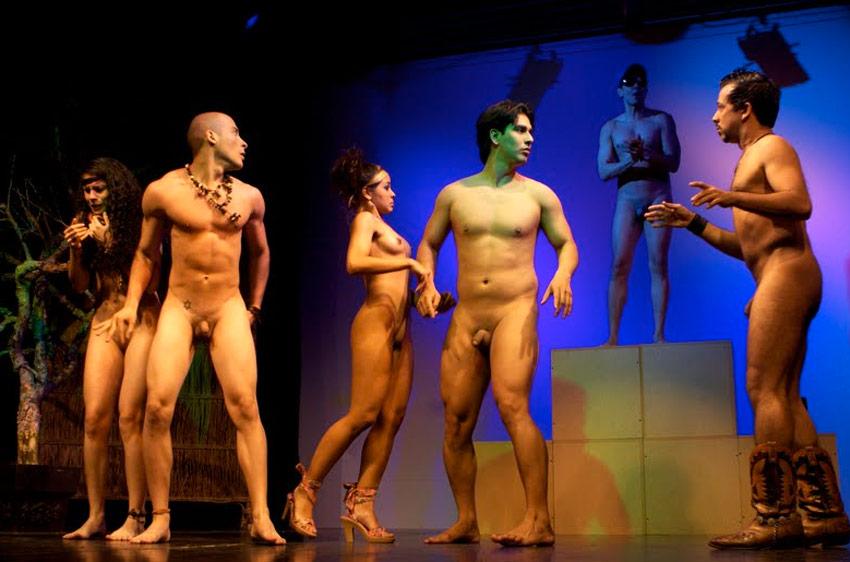 Naked male on stage
