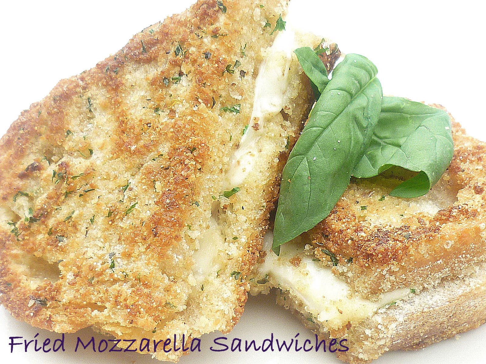 Fried Mozzarella Sandwiches Sprinkled with Flour