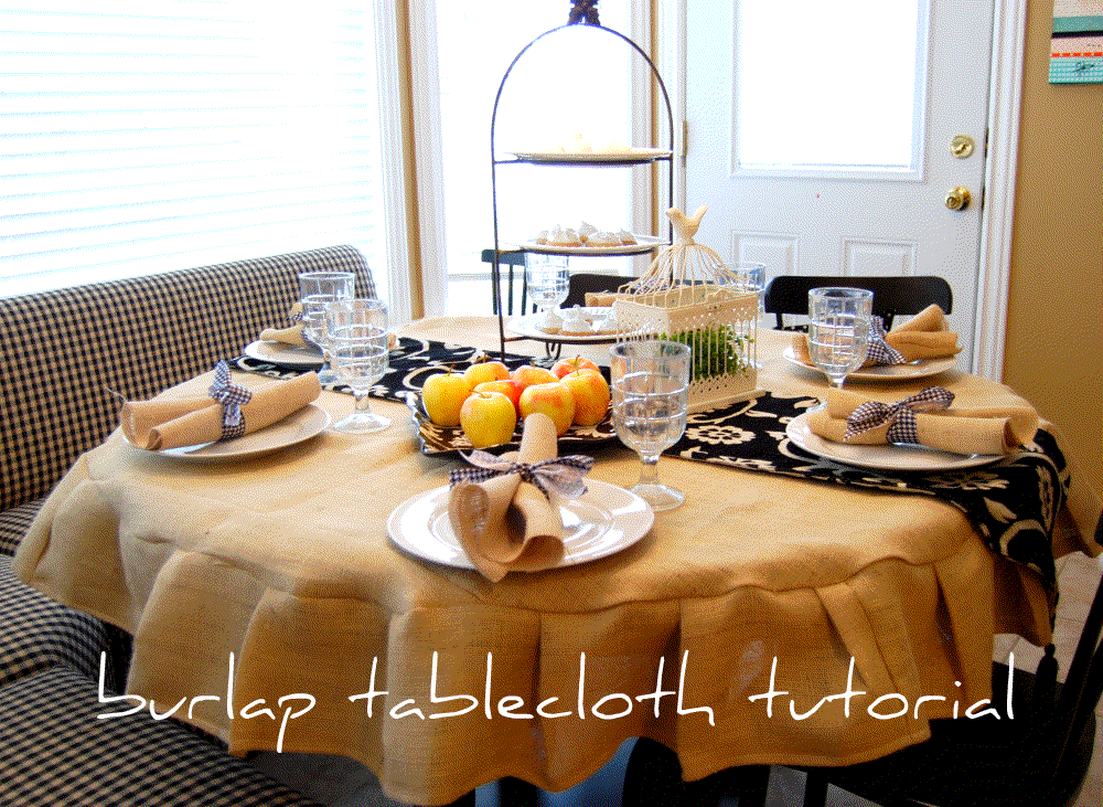 Ruffled Burlap Tablecloth Tutorial