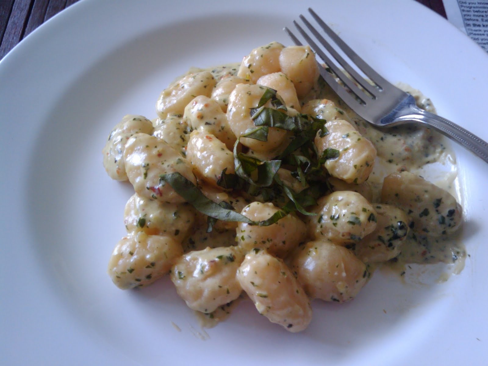 The Society for Cinnamon and Media Studies Gnocchi with Pesto Cream