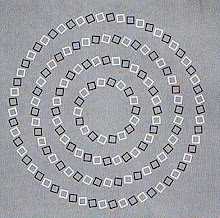 Efecto óptico entre círculos y espirales
