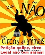 Assine, petição online, circos legais não tem animal