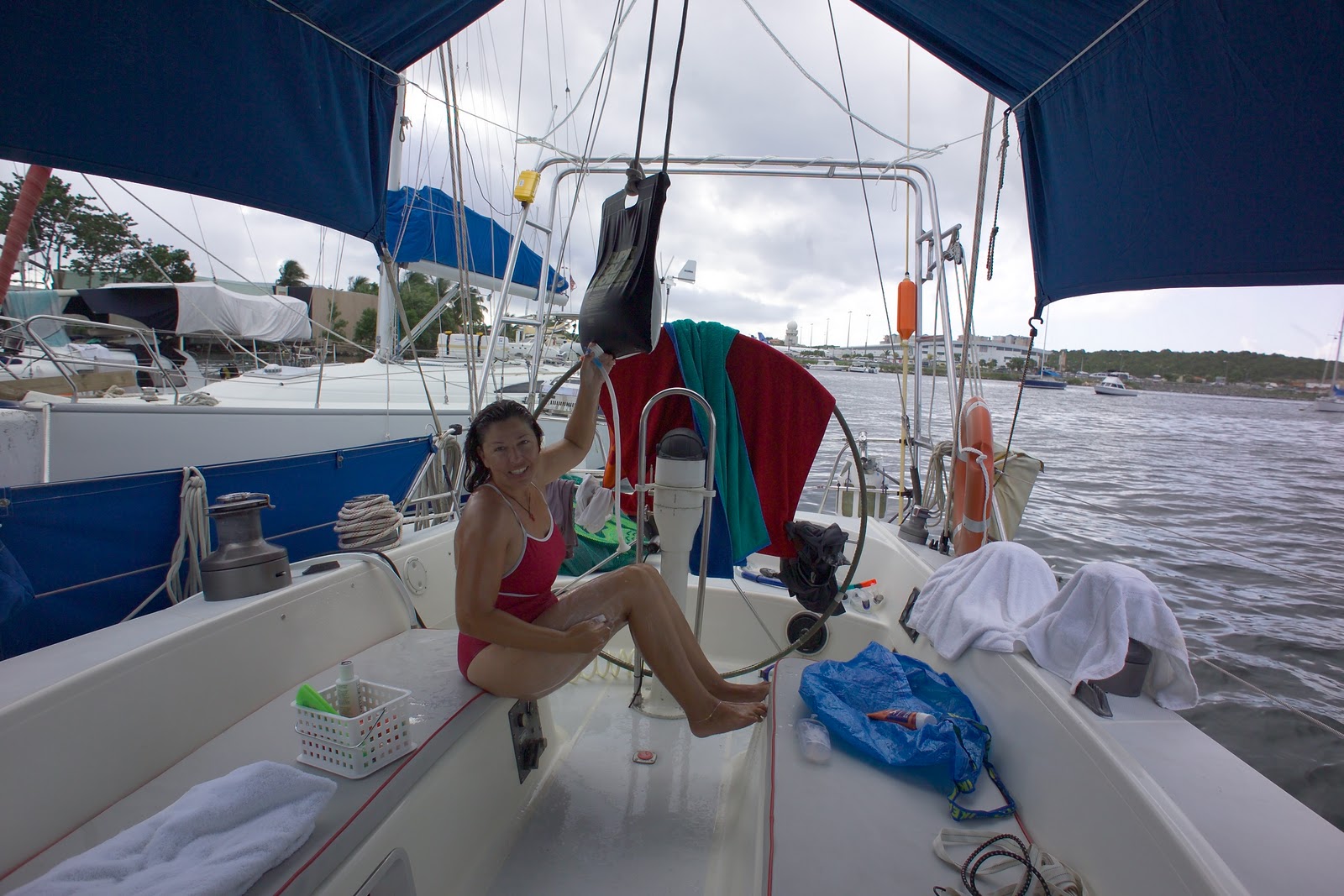 Off The Grid Adventures Shower Power, there's no room for modesty on a