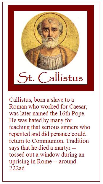 Saint Callixte 1er, pape et martyr dans images sacrée st+callistus+1014