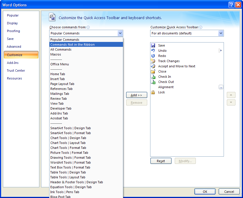 cannot customize quick access toolbar outlook 2010 cannot customize quick access toolbar outlook 2010