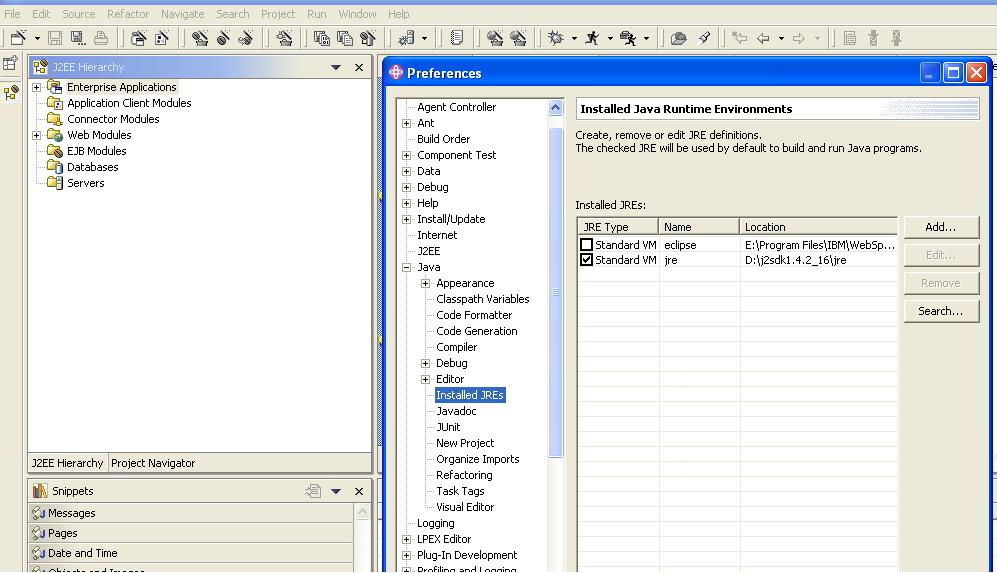 folder where jre 1.4.2. is