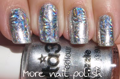 I tilted my nails here to show the holo pattern of the foil