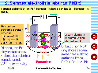 electrolysis molten bromide revision equation