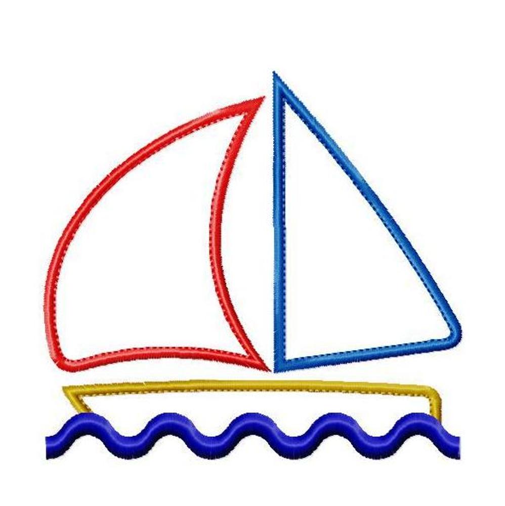 Big Dreams Embroidery SIMPLE SAIL BOAT Machine Embroidery Applique