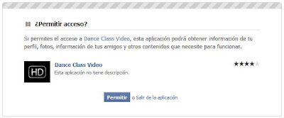 Página de instalación de la
aplicación instalando Dance Class Video