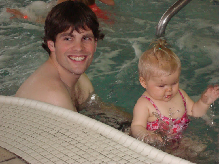 Uncle Derik & cousin Claire were swimming in the warm tub!