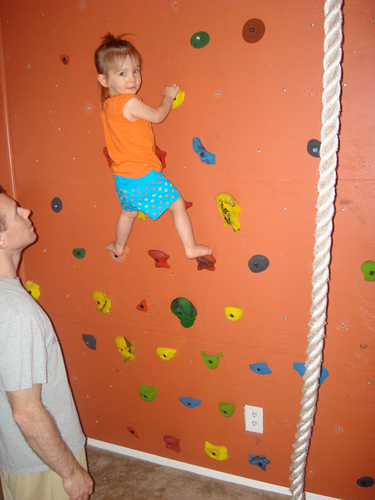 I can go so high!! Daddy keeps building my route higher & higher!