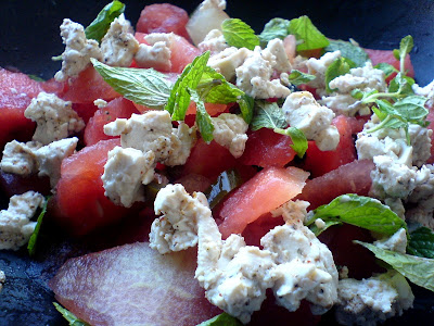 Watermelon, Jalepeno, Mint and Tofu Salad