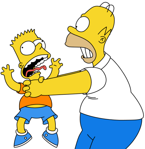 shoop just got raped Homer+choking+bart