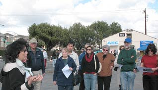 Connie talking to a tour group