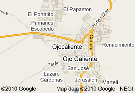 Ojo Caliente Zacatecas Map Ojocaliente: Ojocaliente