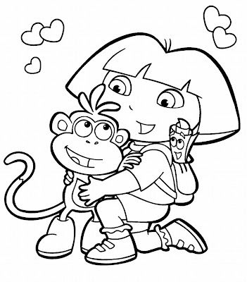 Dora Coloring on Dora 2bcoloring 2bpages 2bdora And Boots Coloring Pages Lrg Jpg