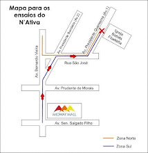 Mapa para o local dos ensaios