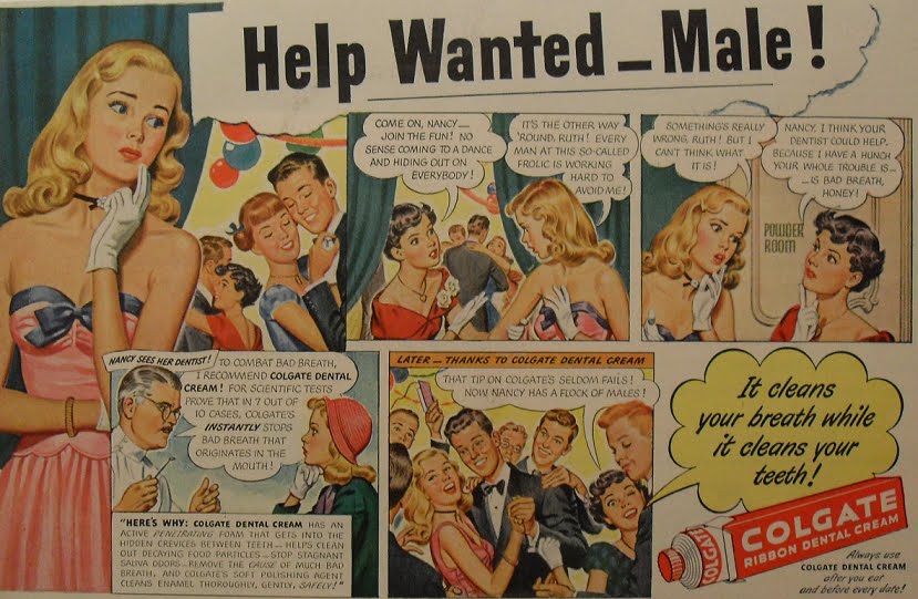 1940s+COLGATE+TOOTHPASTE+comic+illustration+advertisement+vintage+teenagers.bmp