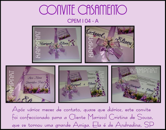 Convite Lilás estampado