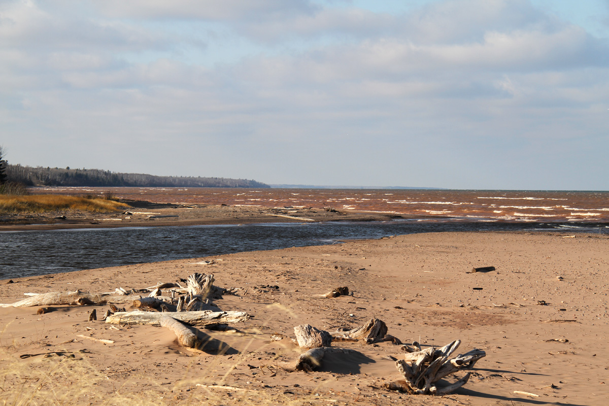 ShutterWi The mouth of the Bois Brule River at Lake Superior.