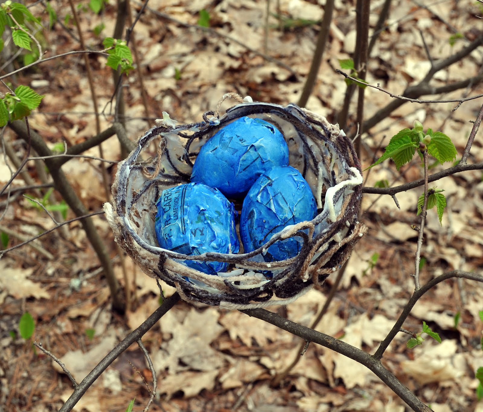 The Little Legers Painting Paper Mache Robins' Eggs