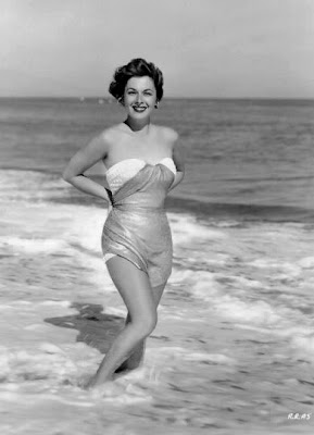 Ruth Roman in the surf.