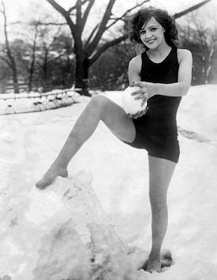 This girl is SO hot she's melting the snow around her feet. Thanks to Vintage Photo Blog for this one.