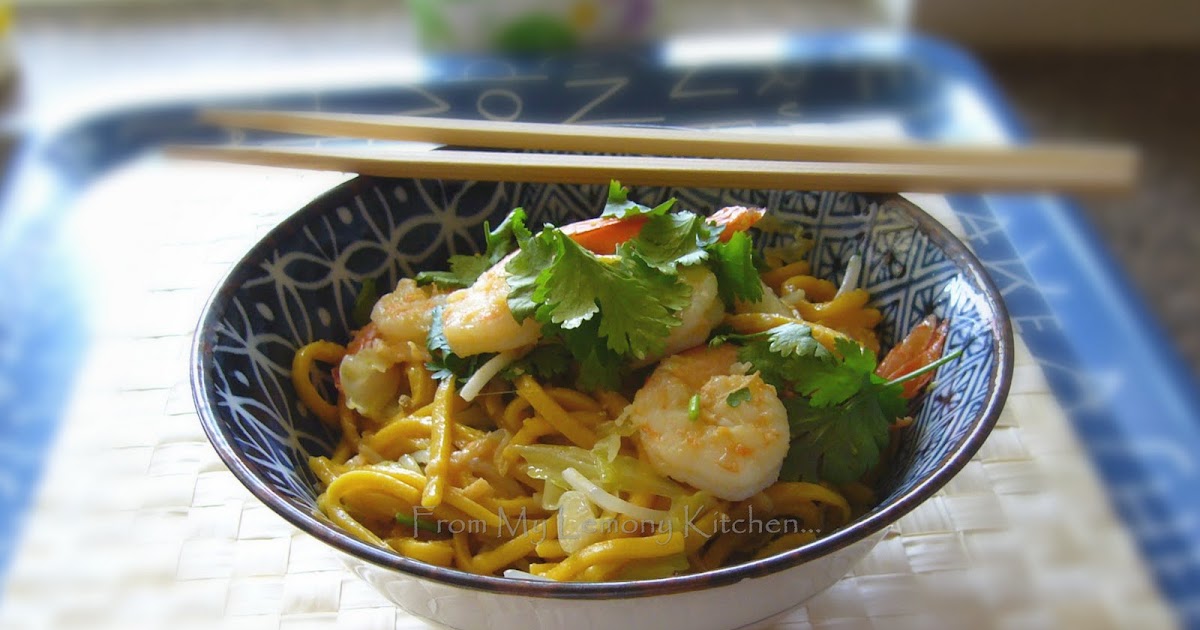 Noodle and Prawn Stir Fry. Lisa's Lemony Kitchen