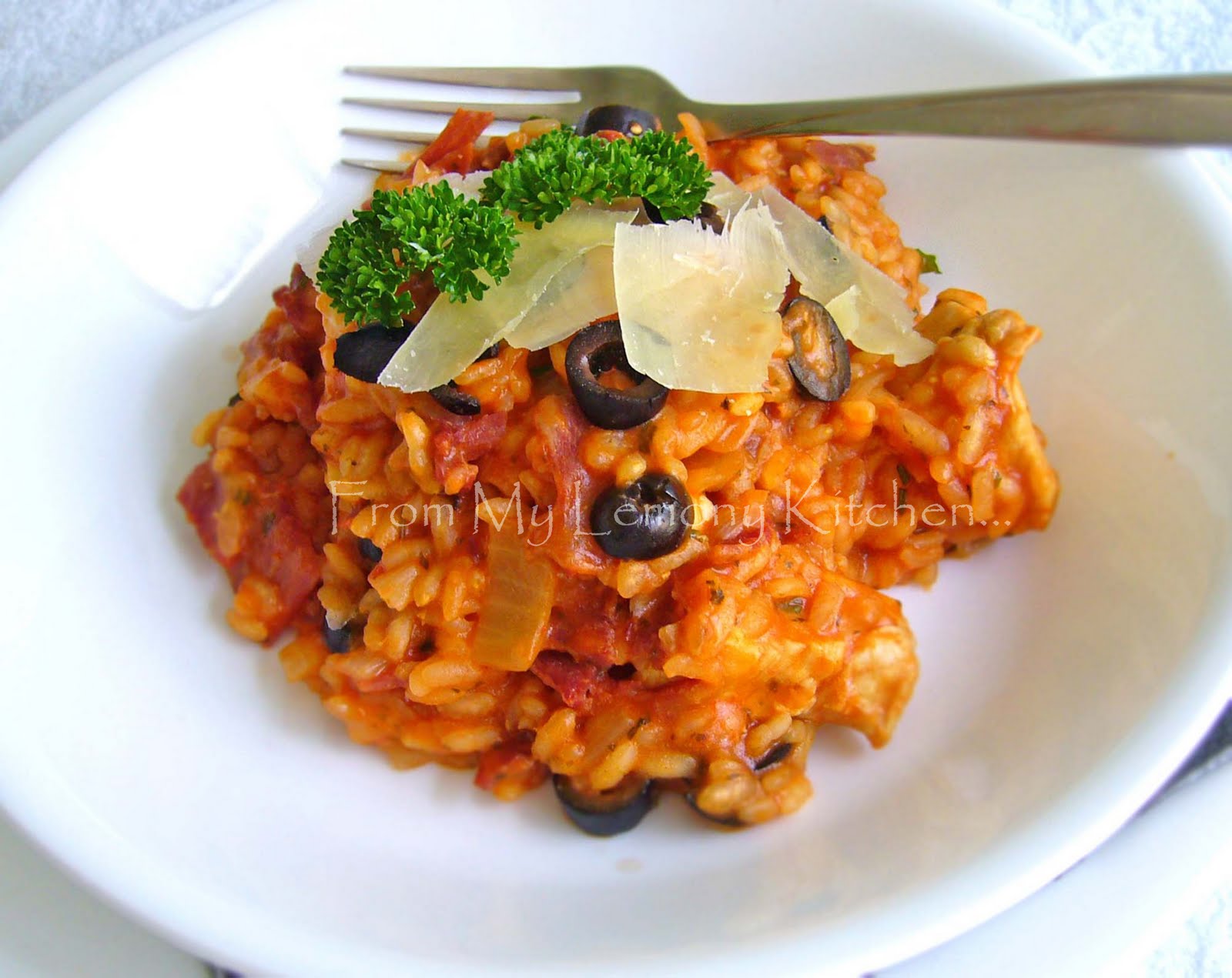 Chicken Cacciatore with olives Risotto Lisa's Lemony Kitchen