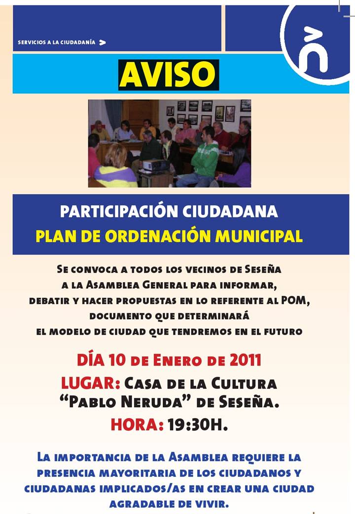 Asamblea general sobre el POM para todos los vecinos de Seseña Foto+aviso