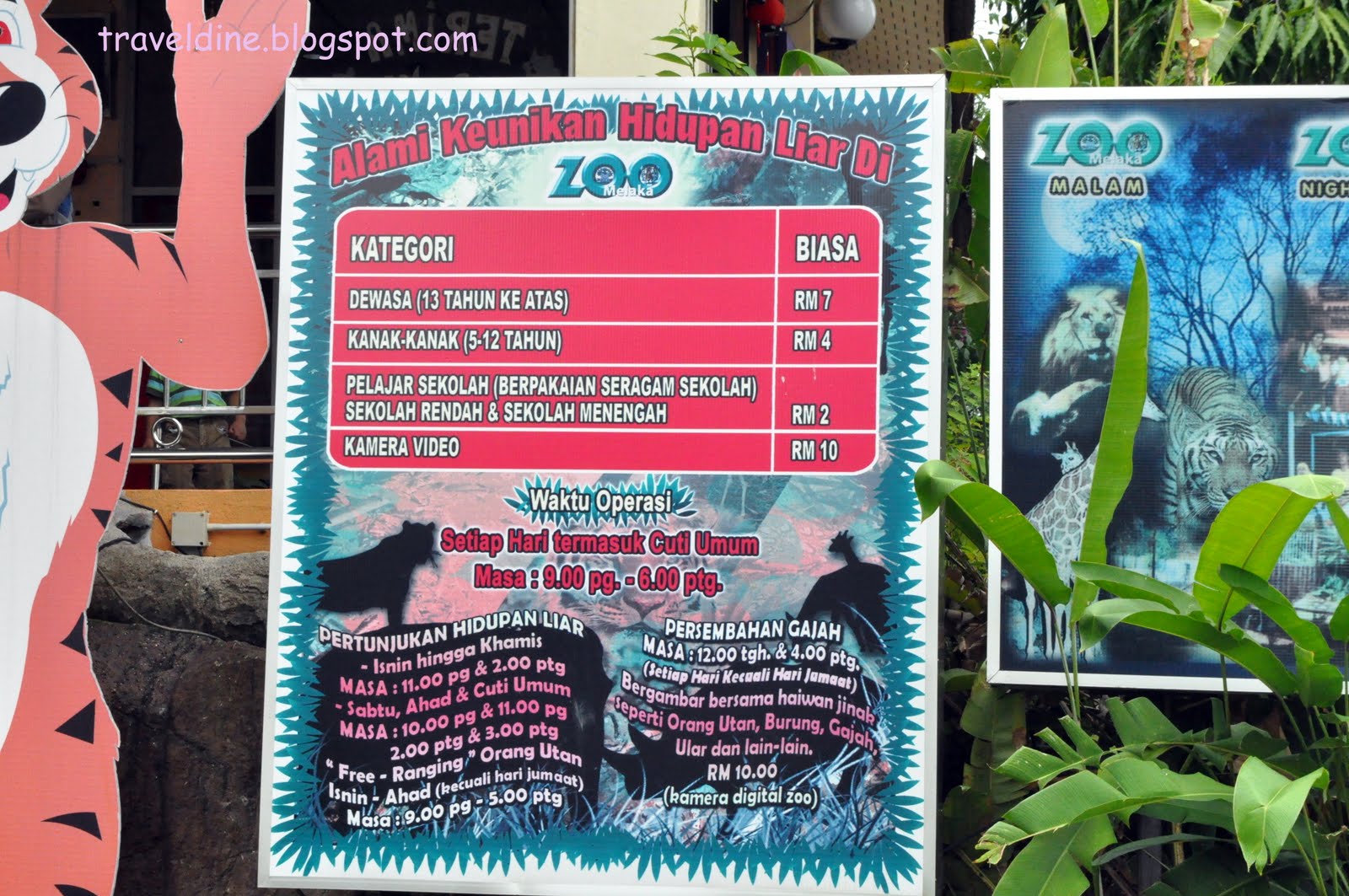 Travel and Dining Experience Zoo Melaka