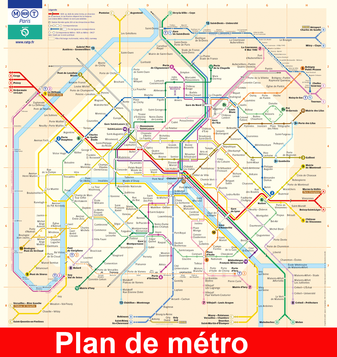 Le mÃ©tro Ã  Paris - Plan du mÃ©tro