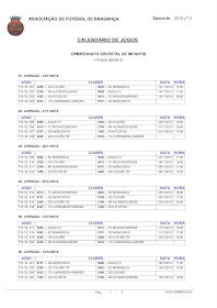 CALENDÁRIO CAMPEONATO DISTRITAL DE INFANTIS