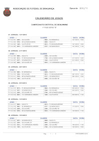 CALENDÁRIO CAMPEONATO DISTRITAL DE BENJAMINS/ESCOLINHAS