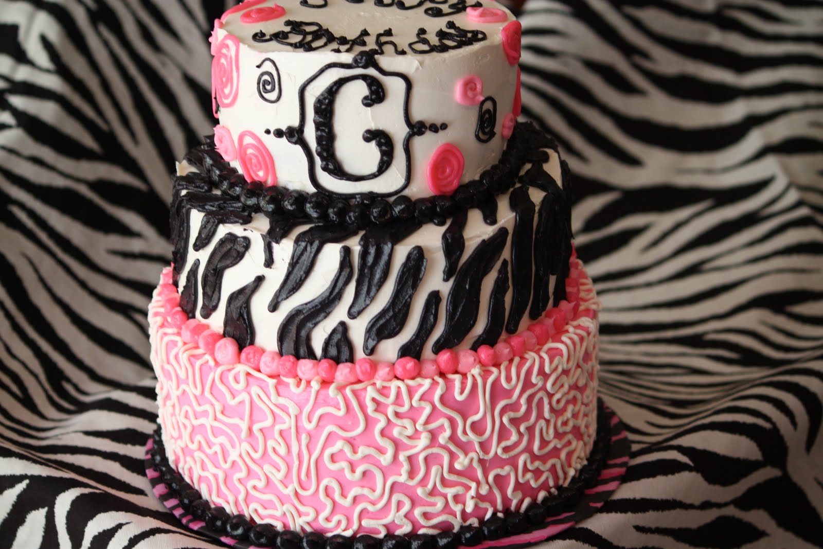 The Blackberry Vine Hot Pink Zebra Cake