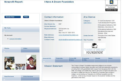 empty Guidestar profiles,