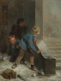 L'Embuscade, de Andre-Henri Dargelas L'Embuscade Andre-Henri Dargelas French Painter Children Snow Fight Childhood Infância Luta de Neve Crianças Pintura