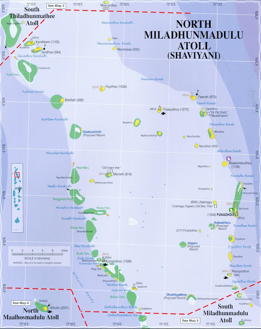 Maps of Maldives Map 4, Shaviyani Atoll