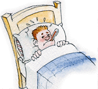 malato a letto con febbre alta